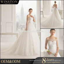 Fournisseur de Guangzhou top sweetheart tulle robe de mariée en dentelle